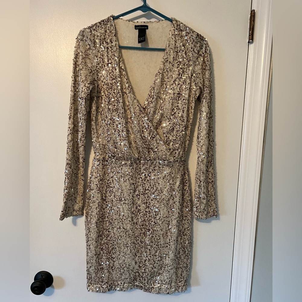 Sequin Snake Print Cocktail Dress
